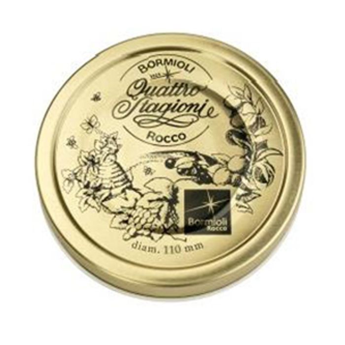 Bormioli Rocco Tapa de Metal Inox Quattro Stagioni 110 mm - Acero Inoxidable Brillante, Fabricada en Italia, Higiénica y Duradera
