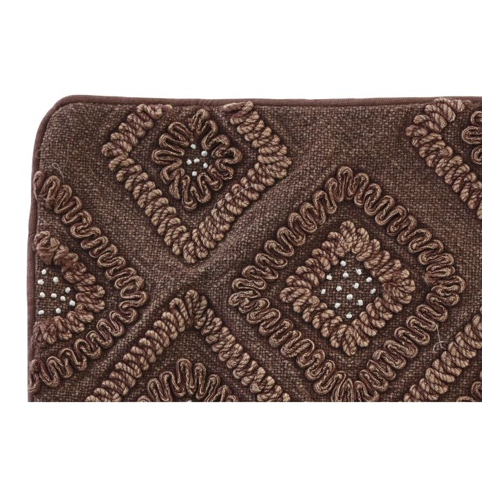 DKD Home Decor Funda de Cojín Marrón 60x40 cm de Poliéster con Patrón de Rombos y Cierre de Cremallera, Lavado en Seco. 1 DKD Home Decor Funda de Cojín Marrón 60x40 cm de Poliéster con Patrón de Rombos y Cierre de Cremallera, Lavado en Seco. 1