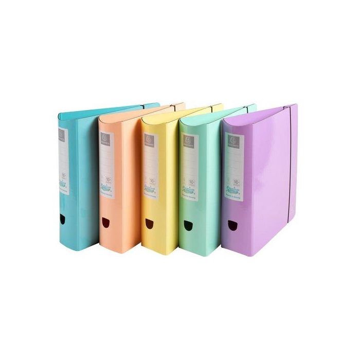 Archivador Palanca Exacompta Prem Touch Aquarel Carton Forrado A4 80Mm Redondo Colores Surtidos 6 unidades