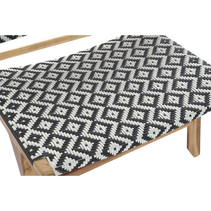 Silla de Jardín DKD Home Decor Blanco Negro Natural PVC Teca 65 x 80 x 68 cm 7