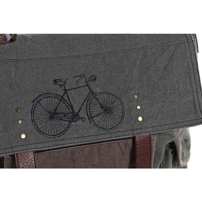 DKD Home Decor Bandolera Estilo Loft de Lienzo y Cuero Marrón Gris con Diseño Bicicleta, 48x37x10 cm 3 DKD Home Decor Bandolera Estilo Loft de Lienzo y Cuero Marrón Gris con Diseño Bicicleta, 48x37x10 cm 3