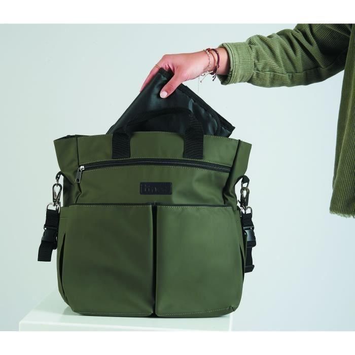 Bolso cambiador - TINEO - Diario - Impermeable - Caqui - Gran capacidad de almacenamiento 1