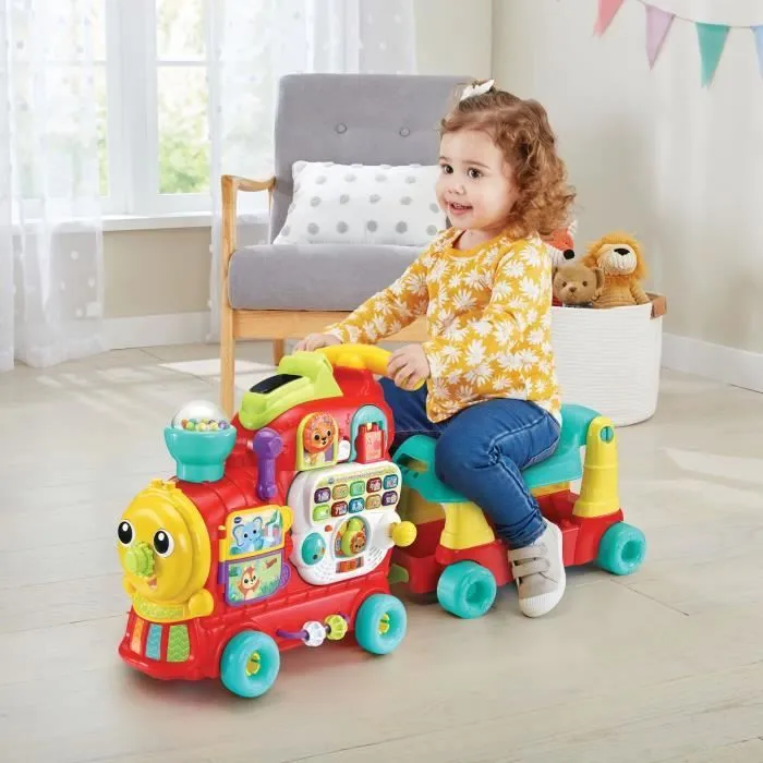 Vtech Baby Maxiloco Mon Trotti Tren 7 en 1 Andador Juego de Suelo Tabla Desmontable Portabebés Construcción Carro Deslizante 12-36 Meses