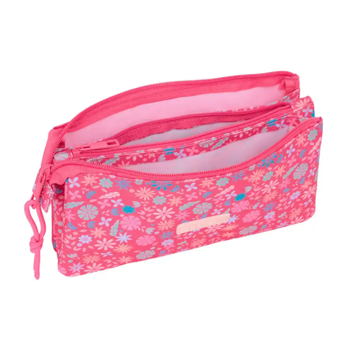 Portatodo Triple Safta Feeling Rosa 22 x 12 x 3 cm 2