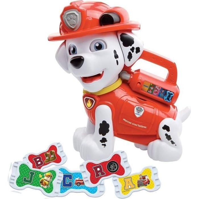 Vtech Patrulla Canina Marcus Juguete Interactivo con 26 Letras de Hueso para Descubrir el Alfabeto y Palabras