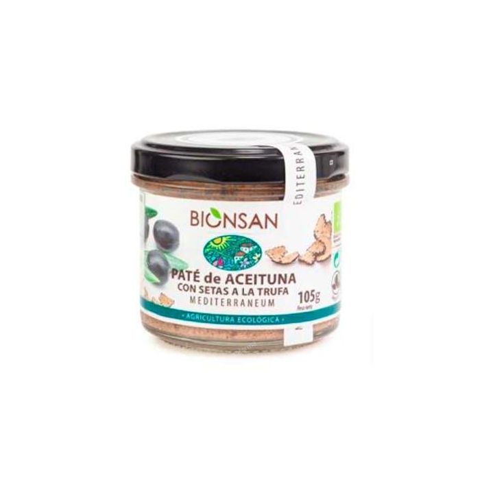BIONSAN Paté de Aceitunas Negras y Setas a la Trufa 105g Ecológico Vegano para Untar