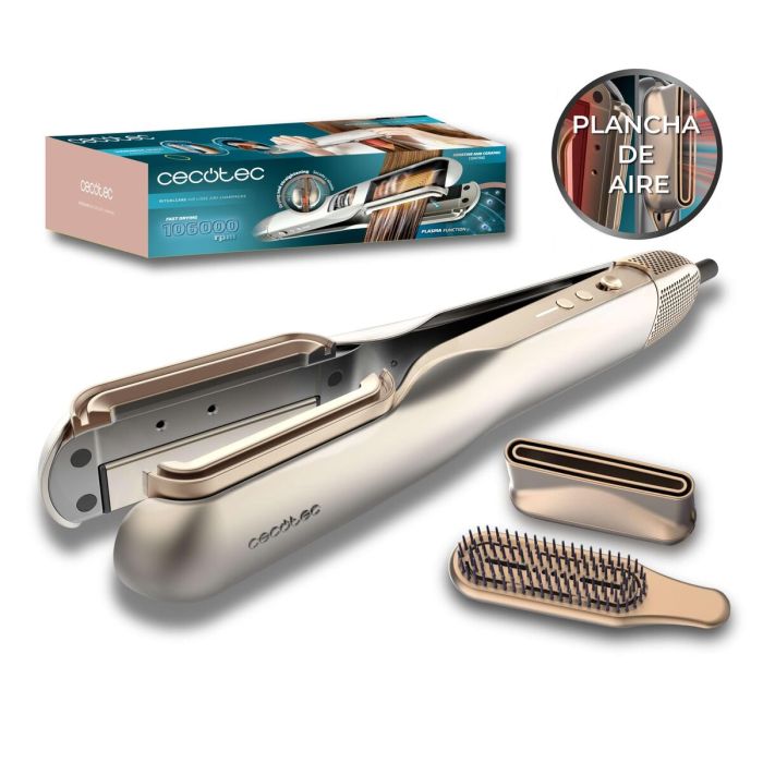 Cecotec Plancha de Pelo 2 en 1 RitualCare Air Lisse Champagne 1000 W con cepillo alisador 0 Cecotec Plancha de Pelo 2 en 1 RitualCare Air Lisse Champagne 1000 W con cepillo alisador 0