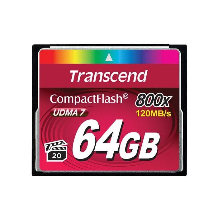 CARD CompactFlash Card 64GB Transcend TS64GCF800. MLC