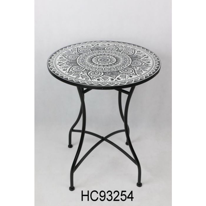 DKD Home Decor Silla Terraza Y Jardin Multicolor Negro 50 x 94 x 42 cm Forja Ceramica