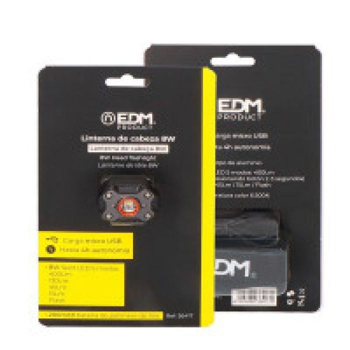 Edm Linterna Frontal Wildtrack TX1 Recargable 8W 400 LM USB Tipo C