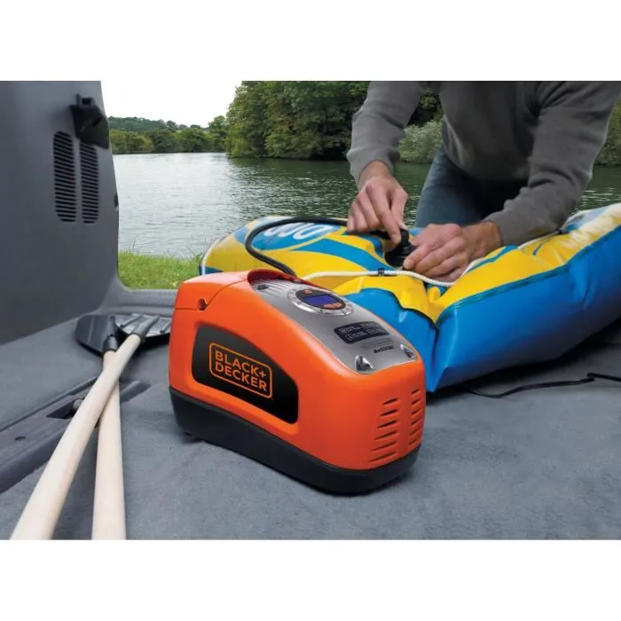 Black + Decker Compresor programable 12V / 220V 11 bares con dial digital luminoso y parada automática 5