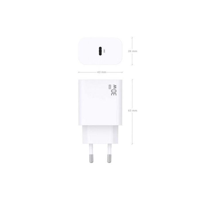 CARGADOR USB PARED AISENS GAN 30W USB-C PD3.0 BLANCO 2