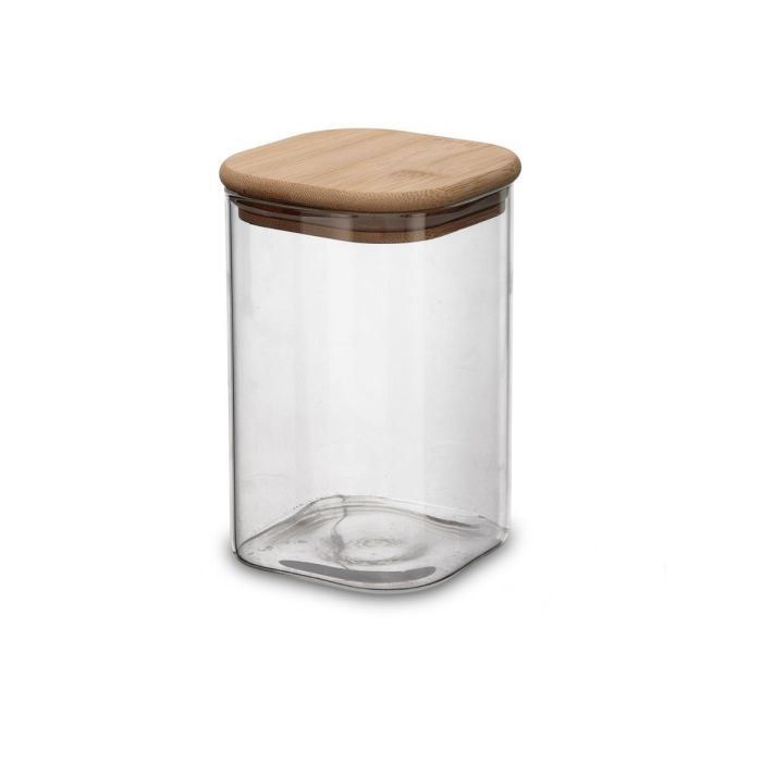 Quid Tarro de Vidrio Cocco, 1,1 L Transparente con Tapa Hermética de Silicona, Apto Lavavajillas