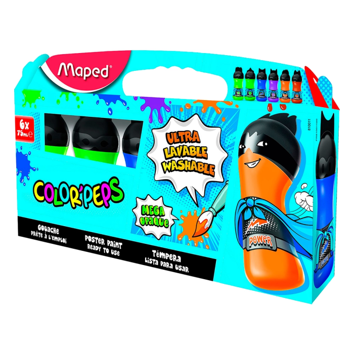 Maped Tempera Color Peps Ultra Lavable Caja 6 Colores Surtidos Secundarios 75 ml 1