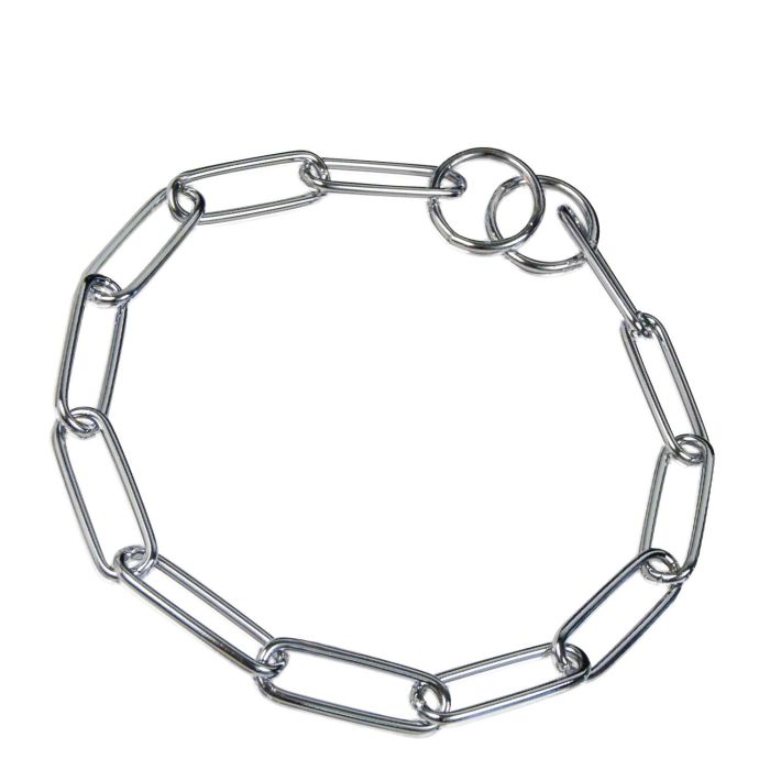 Hs Sprenger Collar de Eslabón Largo Acero Cromado para Perros de Pelo Largo y Fino - 3mm x 62cm, Máx. 50 kg