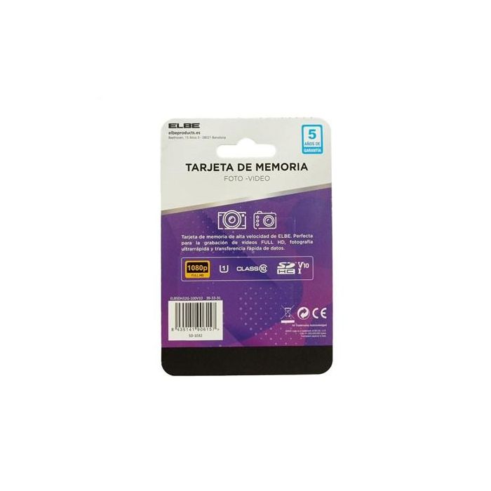 Elbe SD-1032 Tarjeta SD 32GB UHS-I V10 Full HD para Cámaras Compactas y Réflex 7