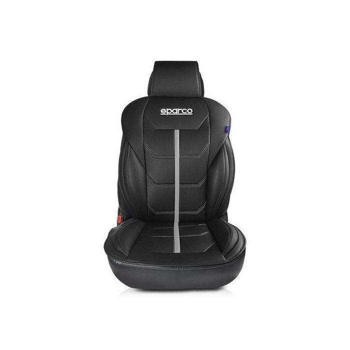 Sparco SPCS414GR Respaldo de Asiento Ferrara Universal para Coche Negro/Gris PVC Laminado Doble, Comodidad Acolchada y Diseño Deportivo Sparco SPCS414GR Respaldo de Asiento Ferrara Universal para Coche Negro/Gris PVC Laminado Doble, Comodidad Acolchada y Diseño Deportivo
