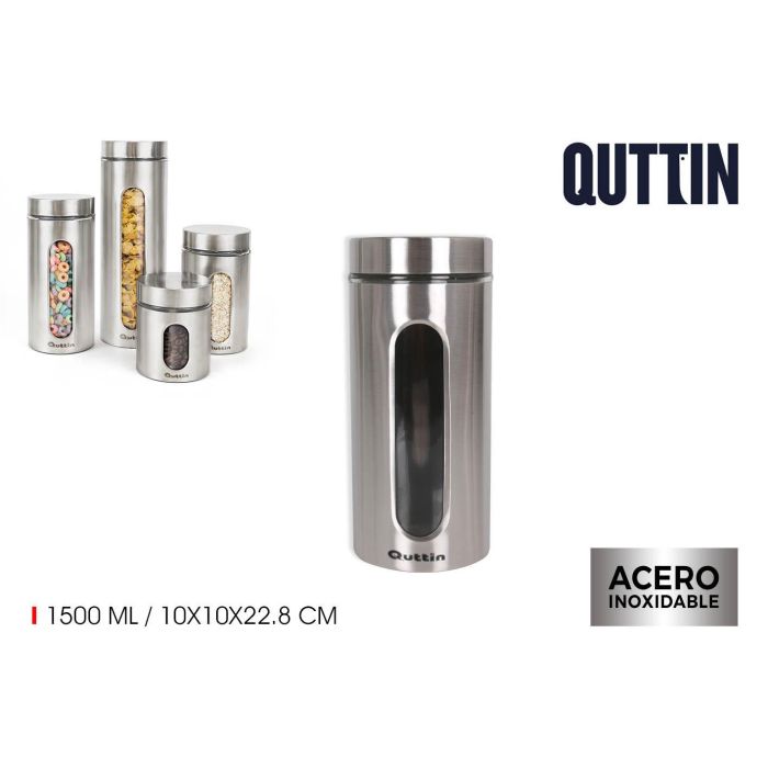 Tarro de vidrio y acero Quttin 1500 ml (12 Unidades) Tarro de vidrio y acero Quttin 1500 ml (12 Unidades)