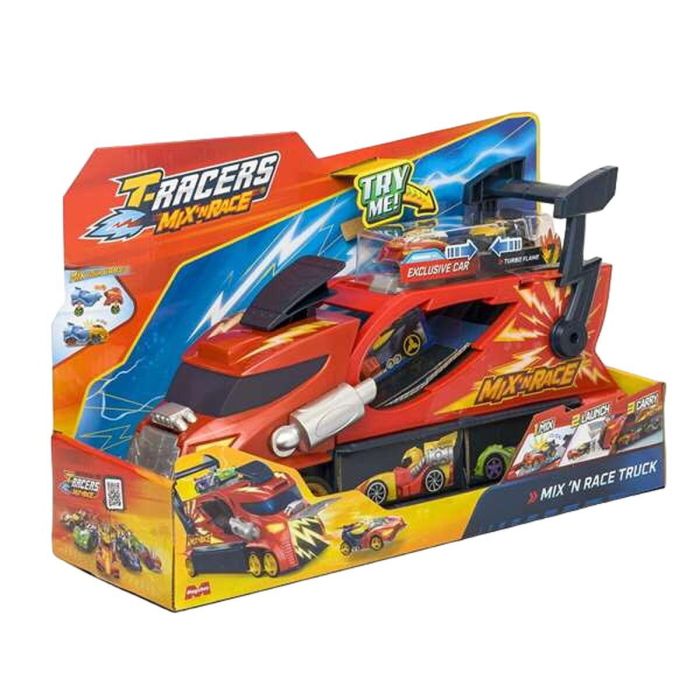 Camion thunder truckt-racers mix ‘n race transporta y lanza coches incluye coche exclusivo. 23x35x12cm