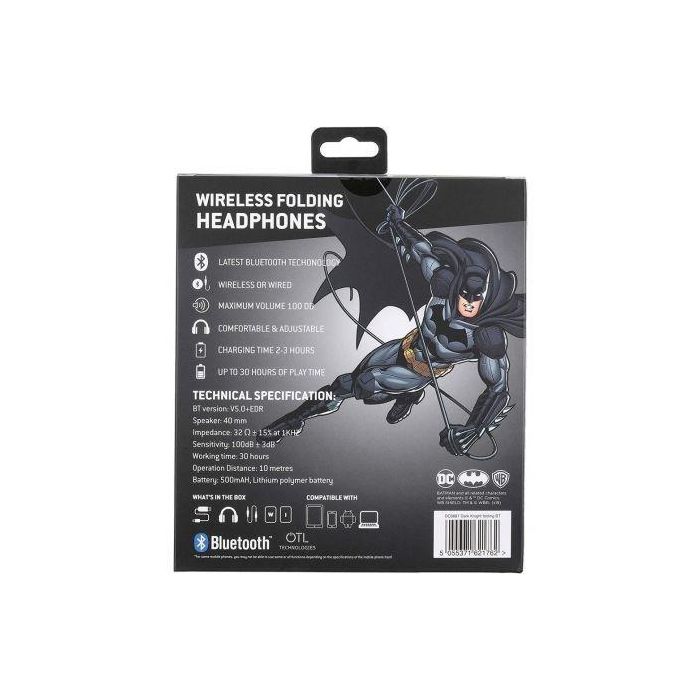 Auriculares Inalámbricos Infantiles OTL Batman Dark Knight/ con Micrófono/ Bluetooth/ Negros