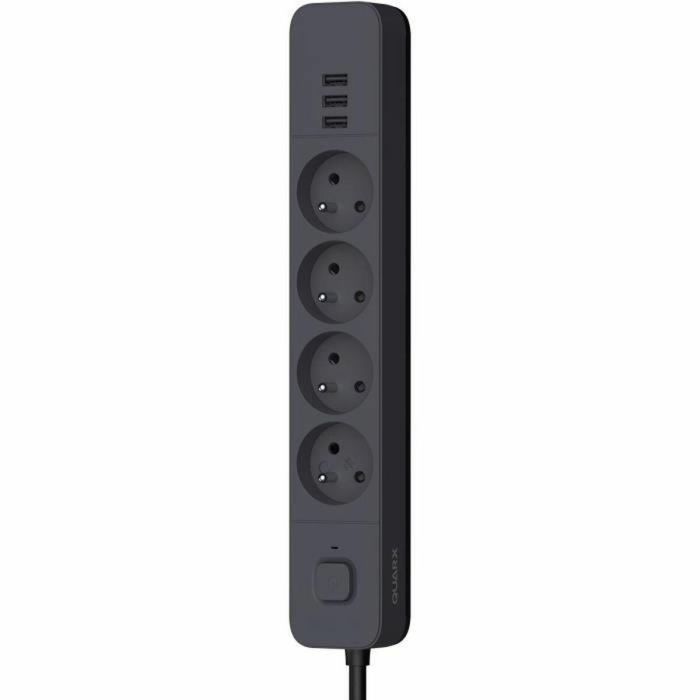 Quarx QUA4004282463085 Regleta Eléctrica de 4 Tomas de Corriente con 3 Puertos USB y Cable de 3 Metros 1 Quarx QUA4004282463085 Regleta Eléctrica de 4 Tomas de Corriente con 3 Puertos USB y Cable de 3 Metros 1
