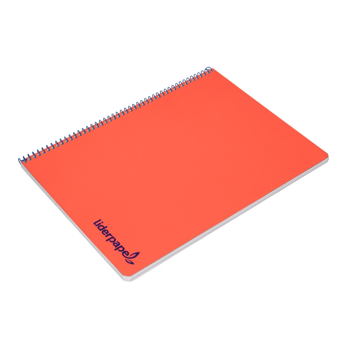 Liderpapel wonder Cuaderno espiral A4 tapa plástico 80 hojas 90gr cuadro 4mm con margen color rojo 4