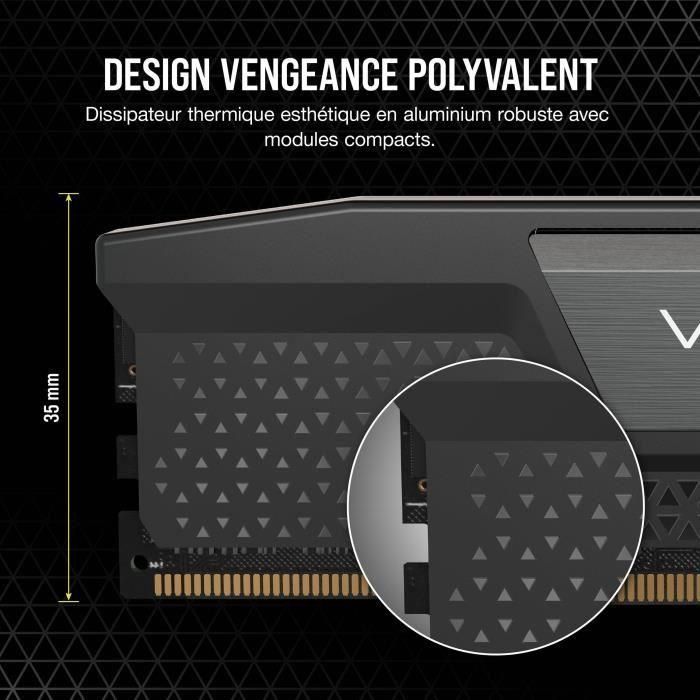 Corsair CMK16GX5M1B5200C40 Vengeance Módulo de Memoria RAM DDR5 5200MHz 16GB (1x16GB) CAS40 Negro 1