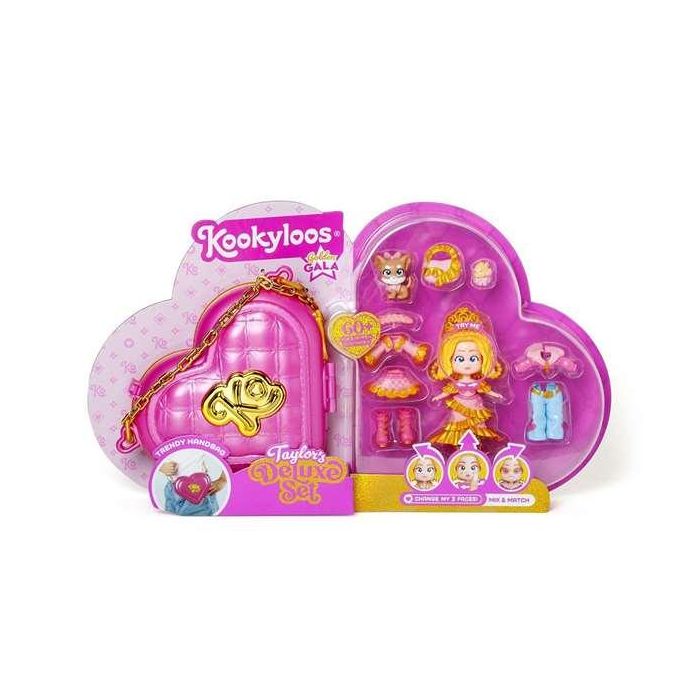 Muñeca kookyloos golden gala con 3 outfits, accesorios y un bolso para transportarlas ¡llevalas siempre contigo! Muñeca kookyloos golden gala con 3 outfits, accesorios y un bolso para transportarlas ¡llevalas siempre contigo!