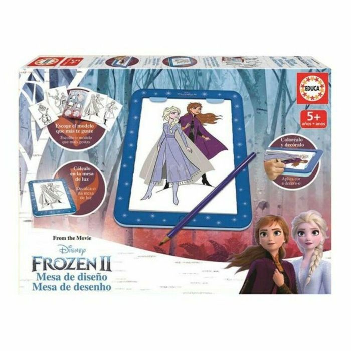 Educa AUC8412668183698 Tableta de Dibujo Disney Frozen Iluminada con 25 Modelos para Niños a partir de 5 Años