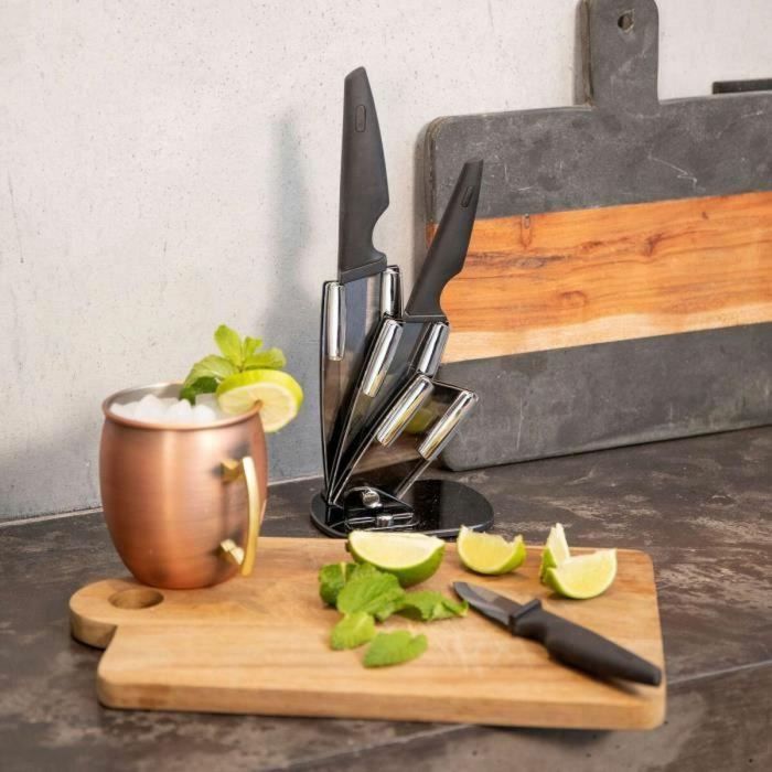 Livoo MEC135N Bloque de 3 Cuchillos con Soporte - Hoja de Cerámica - 7.5 / 10 / 12.5 cm - Apto para Lavavajillas 1