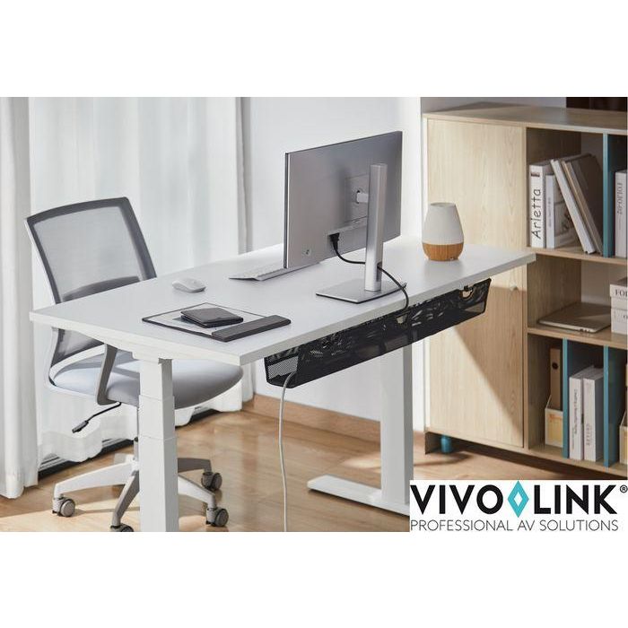 Vivolink Under-Desk Mesh Cable Management keep power strips and cables organized and hidden 1 Vivolink Under-Desk Mesh Cable Management keep power strips and cables organized and hidden 1
