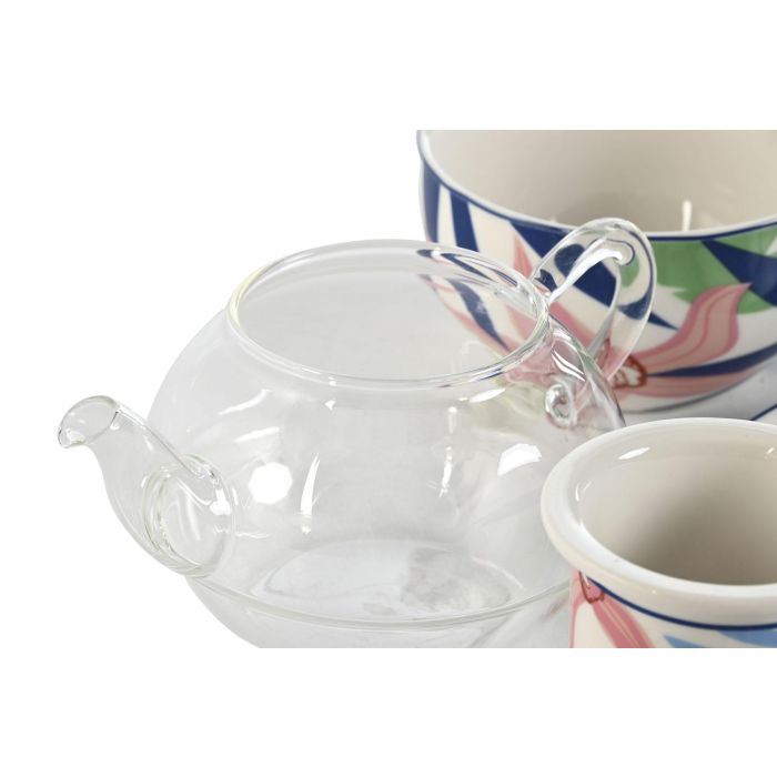 DKD Home Decor Tetera Moderno 3 Unidades Azul Verde 13.5 x 14 x 16.5 cm 3