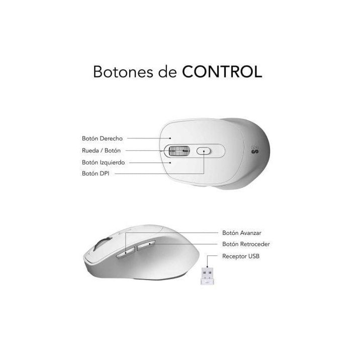SUBBLIM COMFORT ERGO DUAL MOUSE BATTERY WHITE 1 SUBBLIM COMFORT ERGO DUAL MOUSE BATTERY WHITE 1