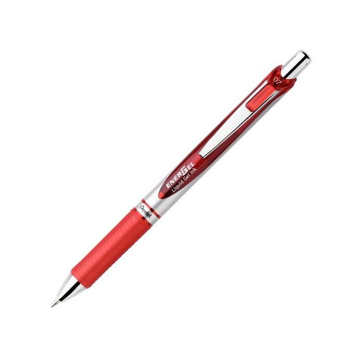 Pentel Bolígrafo Energel Retráctil Punta 0.7 mm Rojo