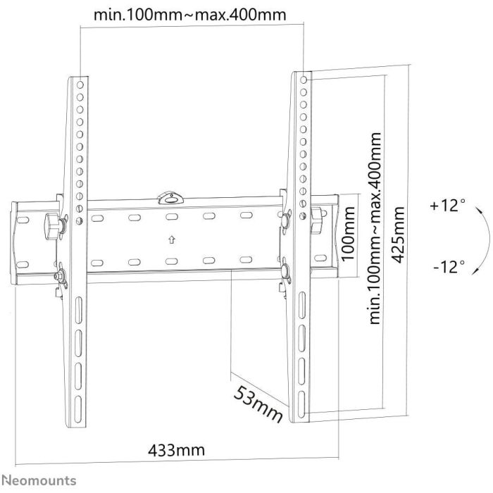Neomounts Fpma-W350Black Soporte de pared inclinable para pantallas planas hasta 55 pulgadas, 40 kg, VESA 200x200-400x400mm, negro 6 Neomounts Fpma-W350Black Soporte de pared inclinable para pantallas planas hasta 55 pulgadas, 40 kg, VESA 200x200-400x400mm, negro 6