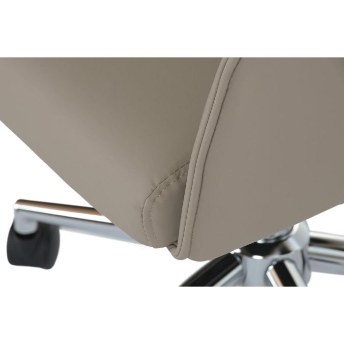 DKD Home Decor Silla de Oficina Home Office Beige con Ruedas PU y Metal 59 x 83 x 59 cm 4