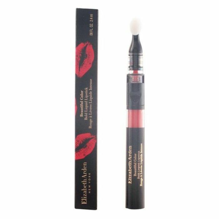Elizabeth Arden BEAUTIFUL COLOR Bold Liquid Lipstick, Pintalabios Líquido Rojo Fearless de Larga Duración con Brillo Gloss y Cobertura Intensa 2,4 ml 1