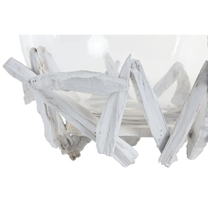 DKD Home Decor Portavela Mediterraneo Blanco 30 x 30 x 25 cm (4 Unidades) 2