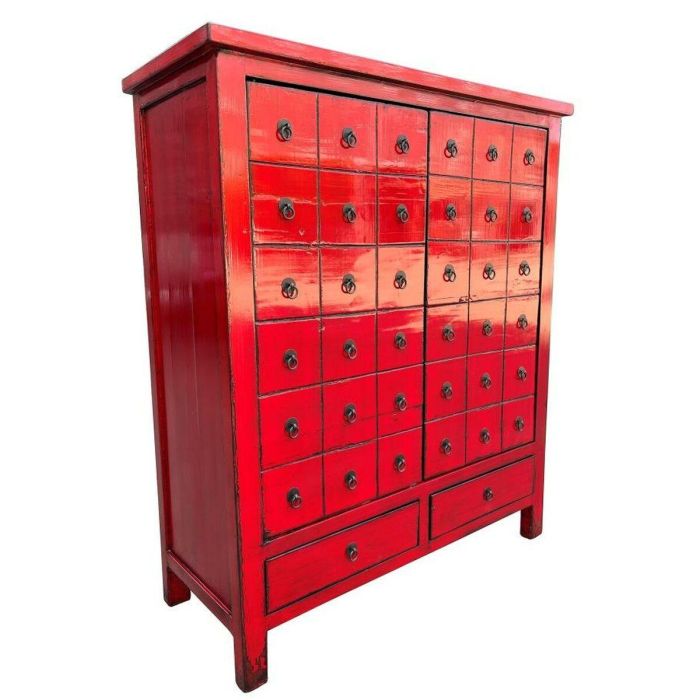 Armario Oriental DKD Home Decor Rojo 42 x 120 x 102 cm 2