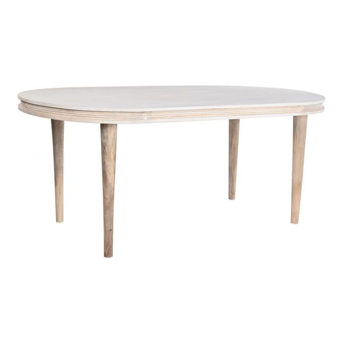 Mesa Comedor Moderno DKD Home Decor Blanco Dorado 90 x 76 x 180 cm Mesa Comedor Moderno DKD Home Decor Blanco Dorado 90 x 76 x 180 cm