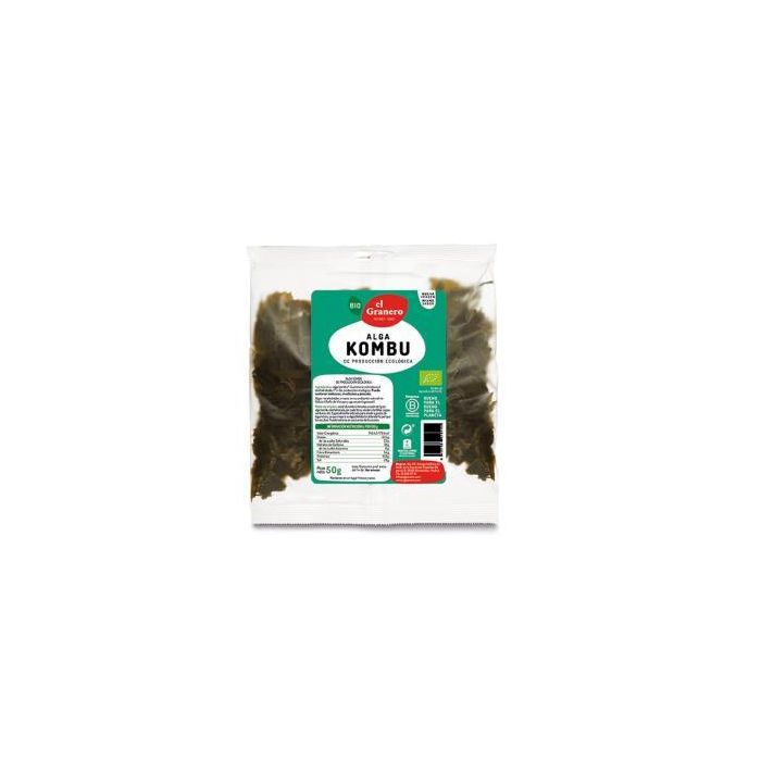 El Granero Alga Kombu deshidratada 50g para guisos y legumbres, mejora digestión, apta para cocinar