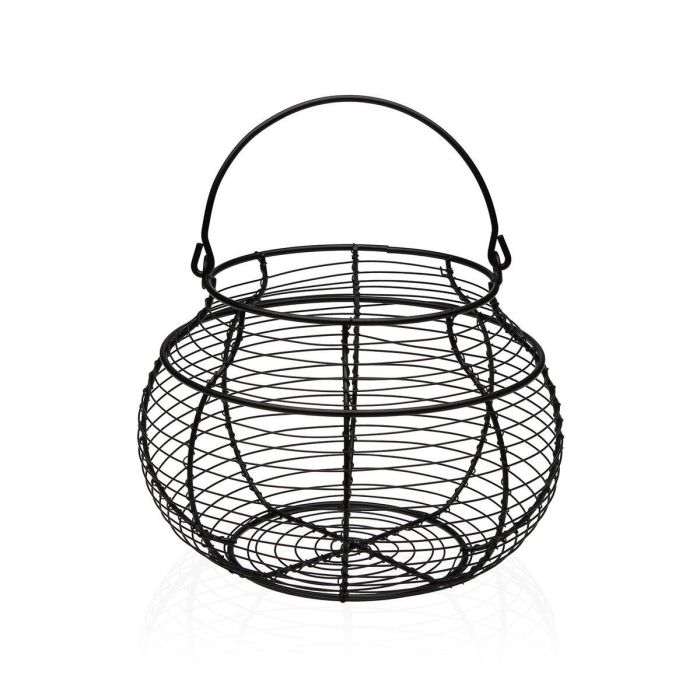 Huevera Versa Negro Metal Acero 23 X 17,5 X 23 CM
