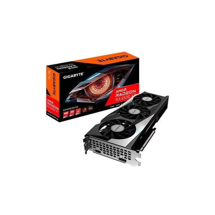 GIGABYTE Tarjeta Gráfica Radeon RX 6500 XT GAMING OC 4GB GDDR6 PCI Express 4.0 18000MHz 7680x4320p DirectX 12 Ultimate 3 Ventiladores