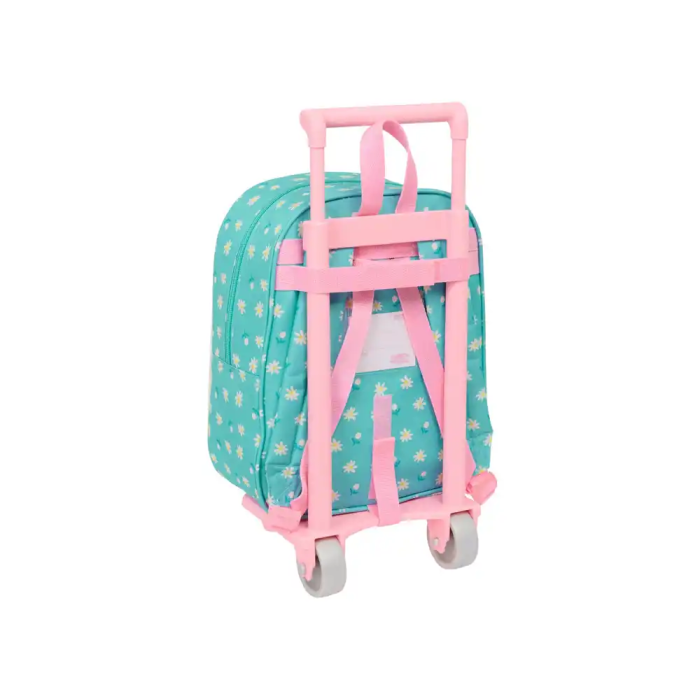 Mochila Escolar con Ruedas Peppa Pig Pretty flowers Amarillo Menta 22 x 27 x 10 cm 1