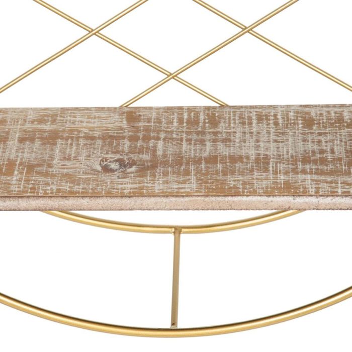 Estante 51 x 14 x 51 cm Natural Dorado Metal Madera 5