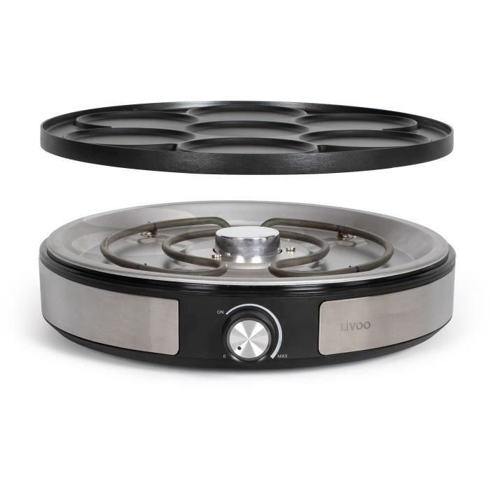 Livoo DOP247 Crepera Reversible 1500W - Placa Grande Ø33cm o 7 Mini Crêpes Ø10cm - Antiadherente y Termostato Regulable 3 Livoo DOP247 Crepera Reversible 1500W - Placa Grande Ø33cm o 7 Mini Crêpes Ø10cm - Antiadherente y Termostato Regulable 3