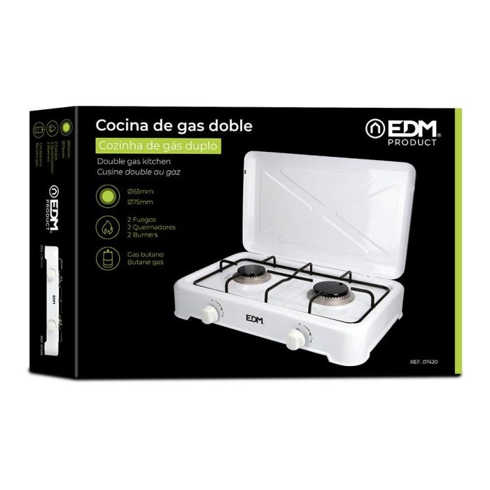 Cocina de gas esmaltada 2 fuegos edm 1