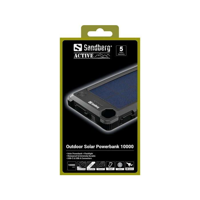 Sandberg Outdoor Solar Powerbank 10000 mAh Resistente Agua y Polvo 2