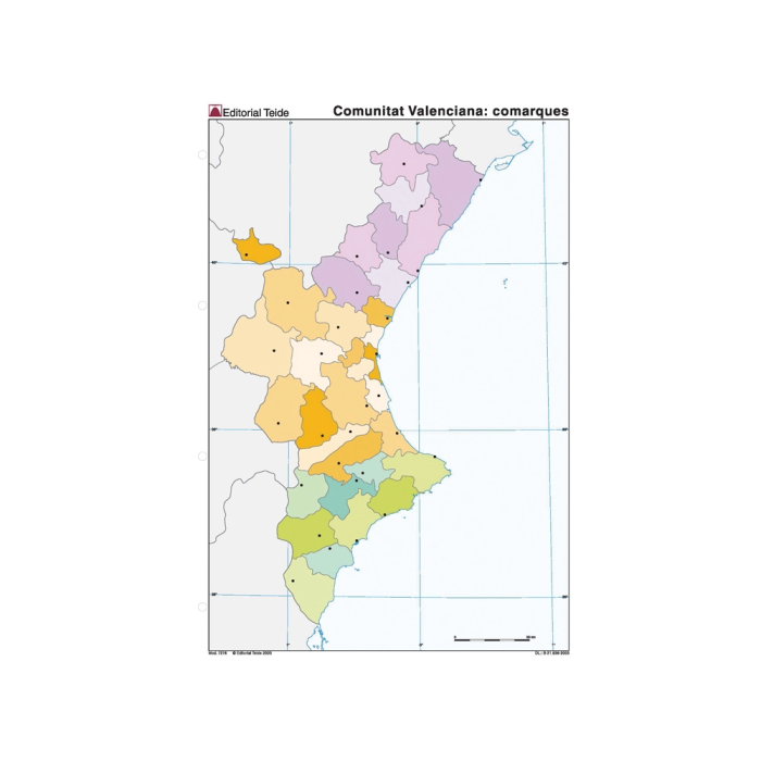Teide Mapa Mudo Político Comunidad Valenciana Din A4 1