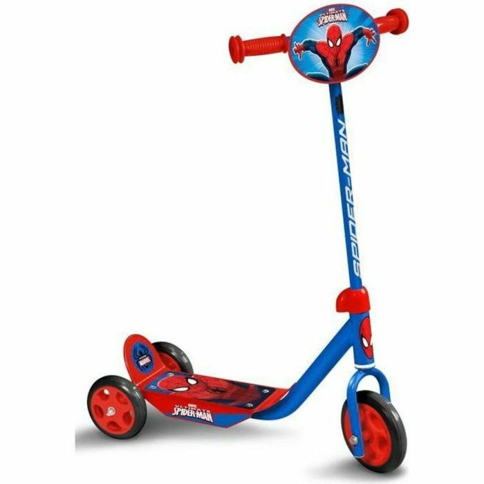 Stamp Disney Spiderman Scooter 3 Ruedas Niño 2+ Años - Altura Regulable, Plataforma Antideslizante y Manijas Anti-Pellizcos